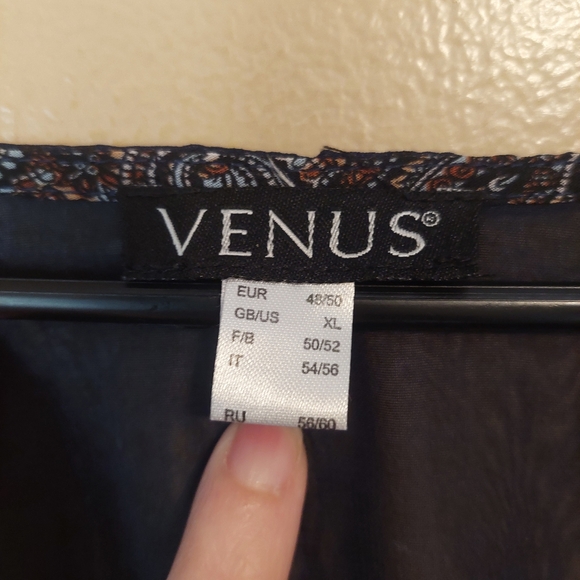 VENUS Blue and Orange Patterned Romper Sheer Belt Boho - Picture 2 of 6